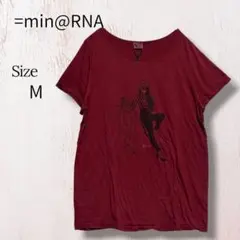 =min@RNA ミンアットアールエヌエー　プリントTシャツ M ワインレッド
