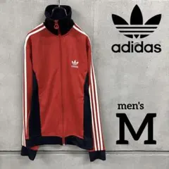 adidas トラックジャケット　レッド、ネイビー　メンズM