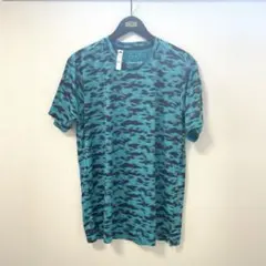 adidas カモフラTシャツ　ブルー XOサイズ　新品タグ付