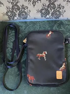 ラシット　ショルダーバッグ　スマホショルダー　馬柄　ホース柄　黒
