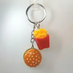 キーホルダー ハンバーガー＆ポテト じゃらじゃらキーホルダー【匿名配送】
