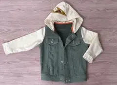 【美品】BREEZE/Gジャン風/男の子バックロゴプリント切替ジャケット/90