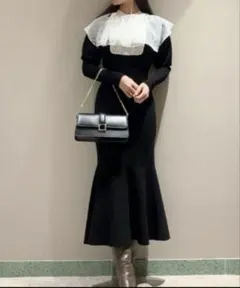 SNIDEL スナイデル　ニットワンピース ブラック