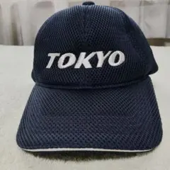 MIZUNO TOKYO ロゴ 刺繍 メッシュ キャップ ネイビーのサムネイル