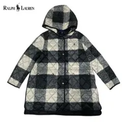訳あり ポロラルフローレン チェック柄 フード付き キルティングコート 6