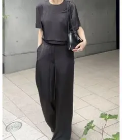 カレンソロジー Curensology プレーンツータックパンツ38ダークブルー