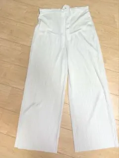 ホワイト リブパンツ Maternity Pants Pearls