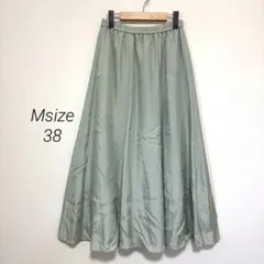ロートレアモン キュプラ混 ロングフレアスカート 光沢 38 ブルー系のサムネイル