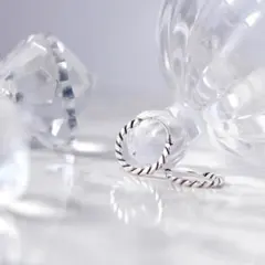 カレンシルバー フープピアス ツイストデザイン シルバー925 男女兼用