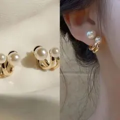 再入荷♡　ゴールド　ピアス　パール　レディース　シンプル　フォーマル　上品