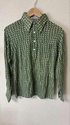 BONTON 緑系パターン 長袖シャツ Mサイズのサムネイル