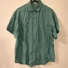 ROBERT STOCK LIMITED 緑色 半袖シャツ シルク 100% 絹