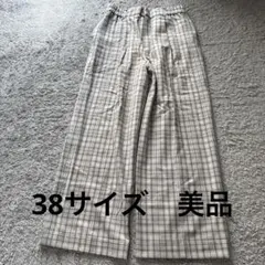 清*な様 ミッシェルクラン チェックパンツグレージュ38 美品