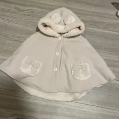淡いピンク フリース ポンチョ
