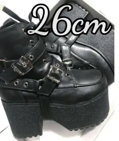 チェーン付き✨26cm YOSUKE 厚底ブーツ ハーネスデザイン 黒