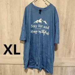 GILDAN 半袖 Tシャツ 【XL】 ロゴ ロゴT ブルー トップス