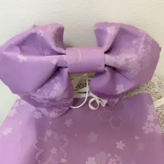桜柄 浴衣用付け帯 作り帯 薄紫