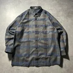 ヴィンテージ オンブレ チェック ブルー マルチカラー レトロ レトロ シャツ