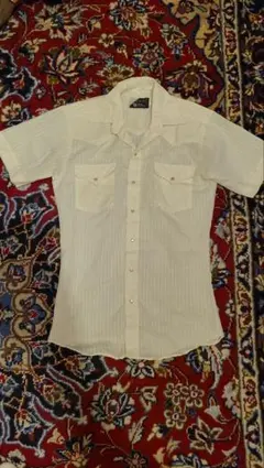 70s USA製 Panhandle Slim ウエスタンシャツ　白ストライプ