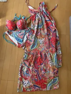 ペイズリー柄 セパレート水着・ビキニ Lサイズ