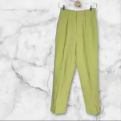 THE SHOP TK タック カラーパンツ L イエロー ウエストギャザー