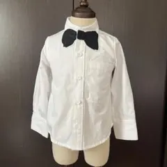 ホワイト ボウタイ付きシャツ
