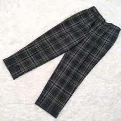 美品【トランスワーク】チェック ワイドスラックス15号 (XXL) 大きめ