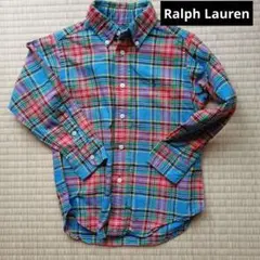 ラルフローレン　4　チェック　シャツ　男の子　キッズ　ポロ　ロゴ刺繍