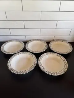 【新品・未使用】パスタ皿・リムボウル5枚セットのサムネイル