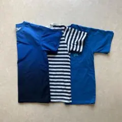 キッズ Tシャツ 青系 ストライプ　150センチ　３枚セット　ユニクロ　無印良品