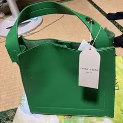 cache cache グリーン トートバッグ タグ付き