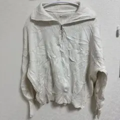 一点物　ホワイト 長袖ニットセーター 【S】サイズ