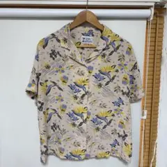 AVANTI (アバンティ) アロハシャツ　Mサイズ　ピンクグレー　魚のサムネイル