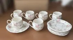 花柄カップ・ソーサーセット６客
