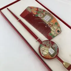 010101 漆塗り　七五三 成人式　平打ち　櫛