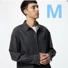 UNIQLO デニムオーバーシャツ ブラック M