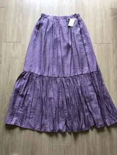 新品！earth music &ecology切り替えギャザースカートパープル