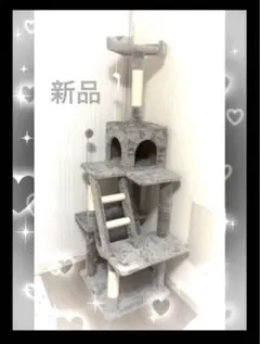 新品　キャットタワー　スリム　猫用品　ペットタワー　グレーのサムネイル