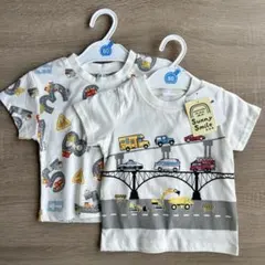 【新品】車両プリントTシャツ半袖2枚セット　サイズ80cm