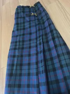 テチチテラスPeaterMacArthur チェック柄プリーツスカートネイビーM