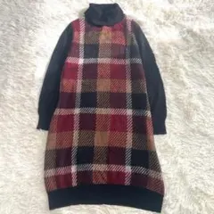 BLUE LABEL CRESTBRIDGE チェックニットワンピース