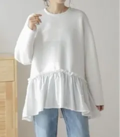 最終値下げ！シュガービスケット パールペプラムトップス ホワイト