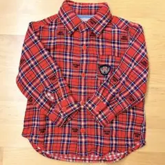 MIKI HOUSE 赤 チェックシャツ 80センチ