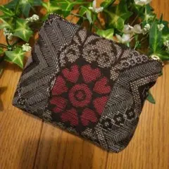 ハンドメイド　大島紬リメイクポーチ①