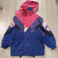 スキーウェア　ワンポイント刺繍　青　ピンク　マルチカラー　M