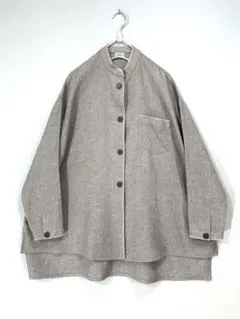 351 SANFA 上質 厚手 ウールブレンド ゆったり ワイド シャツ ジャケ