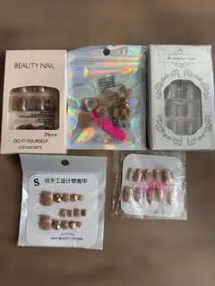 新品 ネイルチップ 5点まとめ売り 韓国風のサムネイル