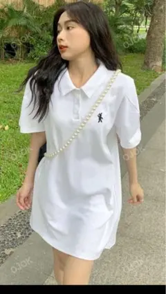 シーイン　グラフィック ポロネック シャツドレス