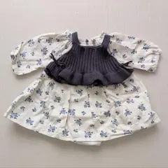 petit main 花柄ワンピースビスチェセット_70cm