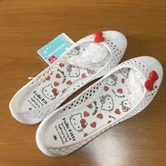 新品 ハローキティ サンリオ メッシュ バレエシューズ リボン付き　23.5cm